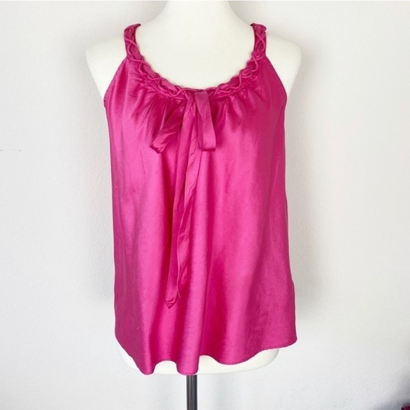 J Crew Breaded Top Vibrant Pink Size 8 - Picture 2 of 11